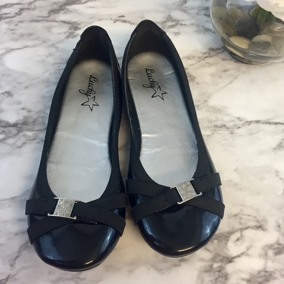 3/$20 Lucky Star Black Ballet Flats Sz 3M - Picture 1 of 8
